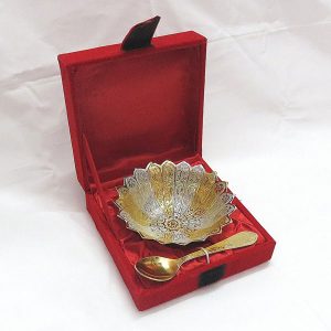 Gold-&-Silver-Coated-bowl-&-spoon