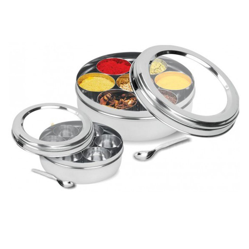 Stainless Steel Masala Box medium Indian Kitchen Utensil