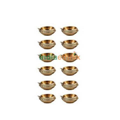 Brass Kubera Lakshmi Diyas 12 set