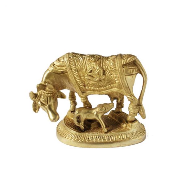 Brass Cow With Calf