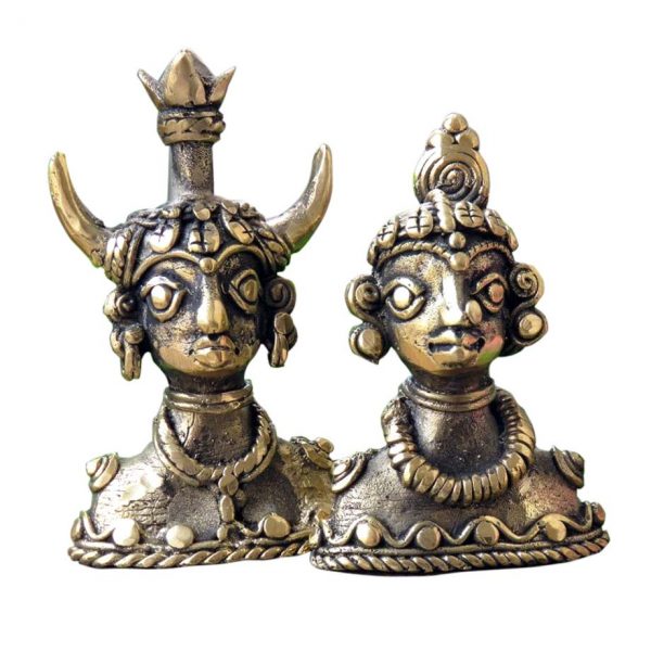 Tribal Raja Rani Brass Idols