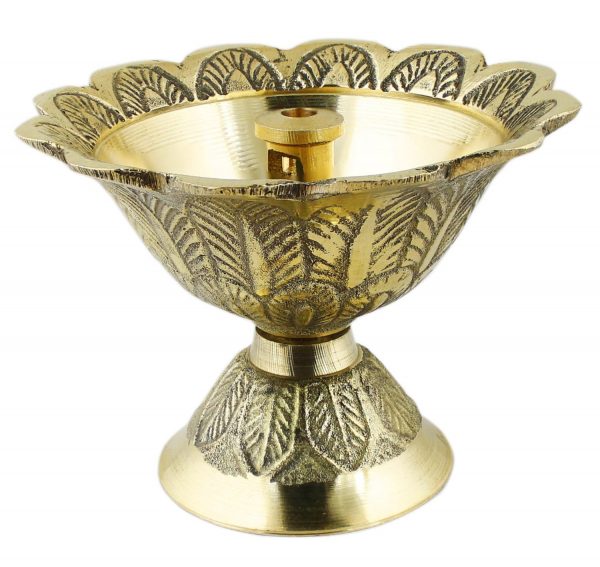 Handmade Indian Brass Oil Puja Lamp