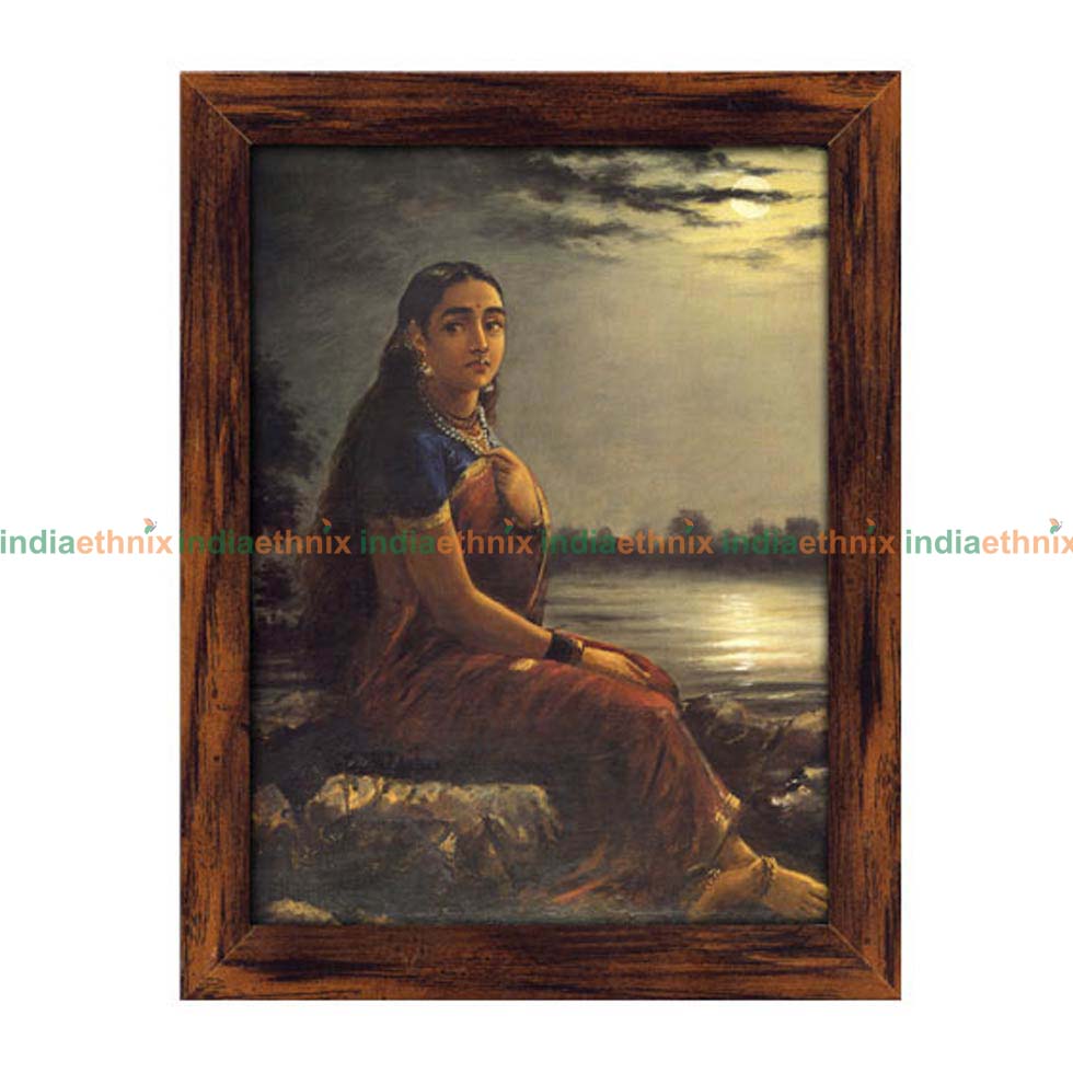 Raja Ravi Varma Painting Lady In Moonlight Paintings