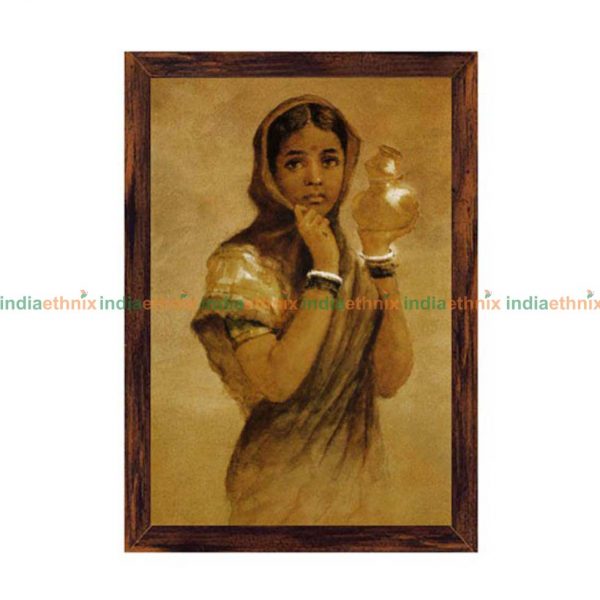 Vintage Images Raja Ravi Varma's The Milkmaid Throw Pillow 18x18 Multicolor