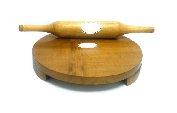 Wooden Roti Presser with Rolling Pin