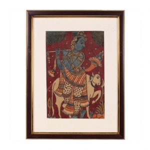 Kalamkari Painting of Krishna with Frame
