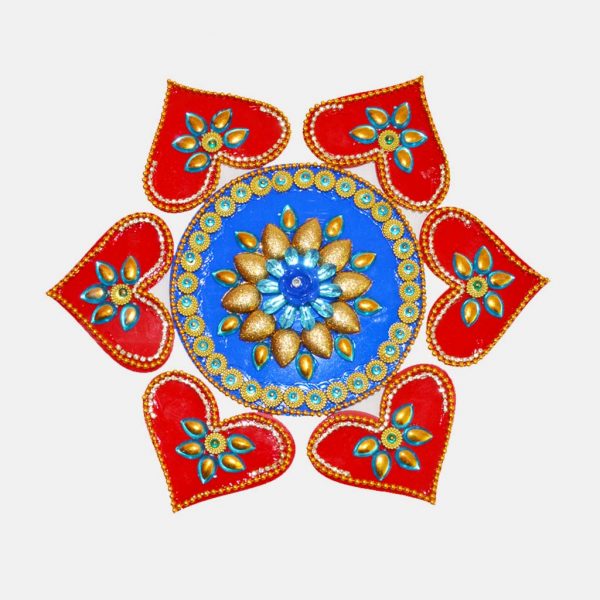 Kundan-Rangoli Red And Blue