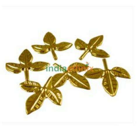 Gold Plated Silver Bilva Pathra Leaves (108 Pcs)