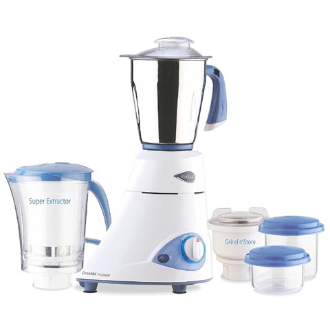 Preethi Blue Leaf Platinum 550 Watts 3 Jar Indian Mixer Grinder 110 Volts