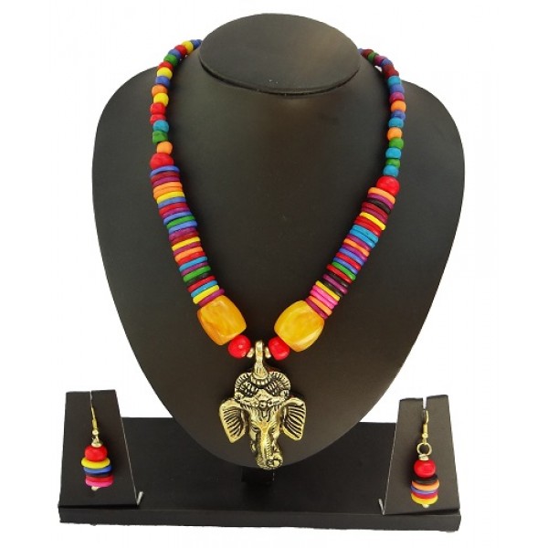 Banjara Multicolored Necklace with Ganesha