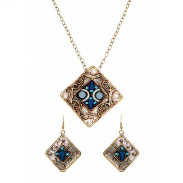 Blue Trivia Necklace Set