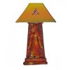 Hand Painted Terracotta Lamp Egyptian Guard