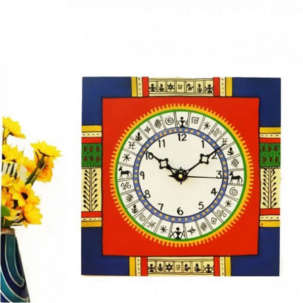 Warli Wooden Wall Clock