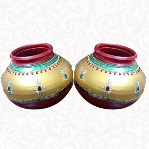 Wedding Pots-Garigamunthalu With Out Lid Golden-Maroon