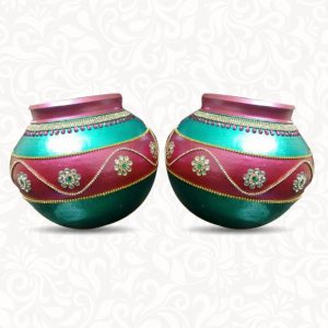 Wedding Pots-Garigamunthalu With Out Lid Maroon-Green
