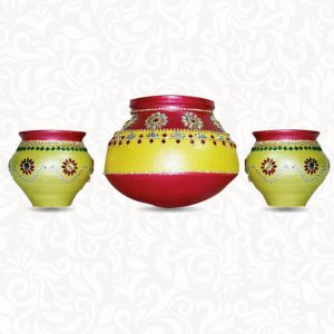 Wedding Pots-Garigamunthalu With Out Lid Red-Yellow