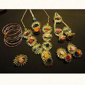 Gota Jewellery Golden Flowers Set