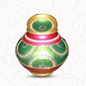Wedding Pots-Kooradu Kundalu with lid Green