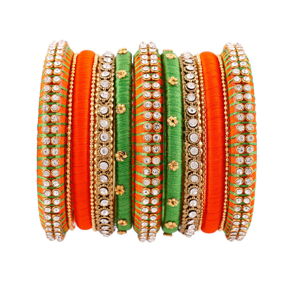 Multicolor shop thread bangles