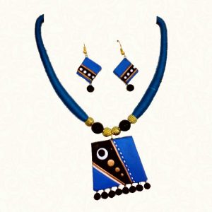 Terracotta Jewellery Necklace Blue