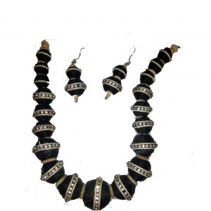 Terracotta Jewellery Necklace Black Beads