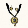 Terracotta Jewellery Necklace Black Silk thread