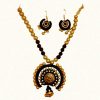 Terracotta Jewellery Necklace Gold and Maroon