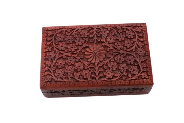 Wedding Carved Box with Floral Patterns