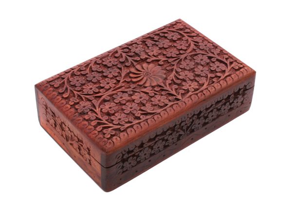 Wedding Carved Box with Floral Patterns