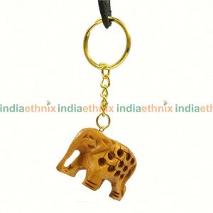Hand carved wooden Elephant Key chain