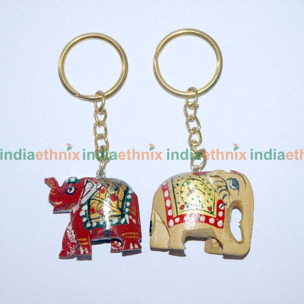 The Indian Arts Wooden Small Matki Shape Keychain