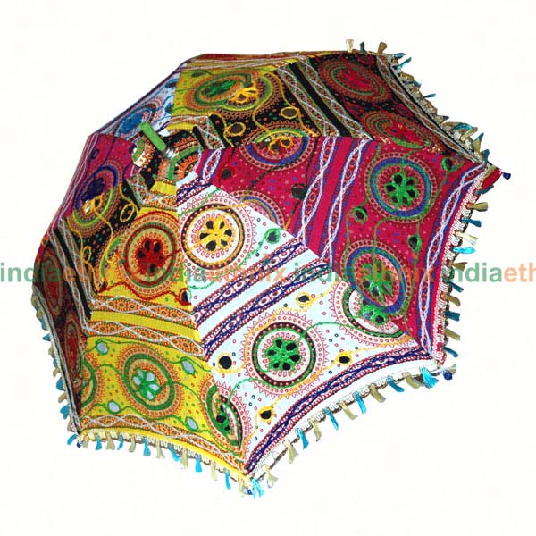 Colorful Embroidered Cotton Rajasthani Umbrella