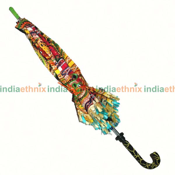 Colorful Embroidered Cotton Rajasthani Umbrella