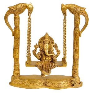 Lord Ganesha On a Parrot Swing