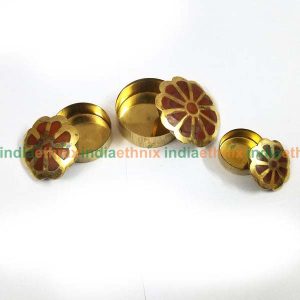 Round Shape Brass Trinket Box