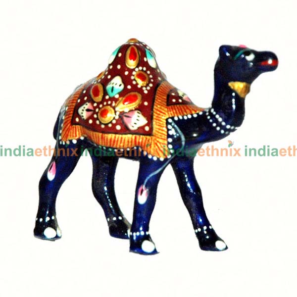 Royal Blue Camel in Meenakari Art