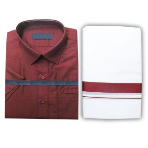 Fancy-Border-Matching-Shirt---Maroon-1460