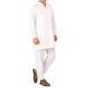 Kanchipuram Cotton Kurtha Pyjama Set White