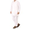 Kanchipuram Cotton Kurtha Pyjama Set White