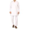 Kanchipuram Cotton Kurtha Pyjama Set White