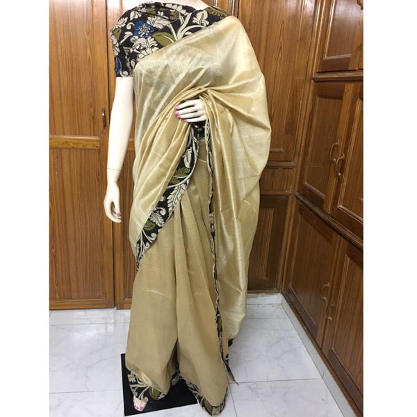 Chanderi Silk Sarees with Kalamkari Patch work
