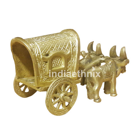 Bullock Cart Brass Showpiece