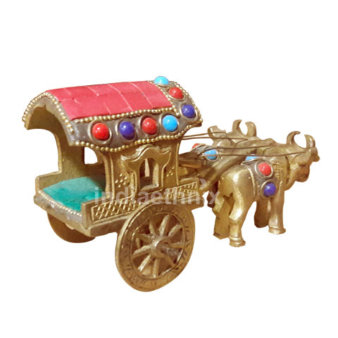 Ethnic Brass Vintage Bullock Cart