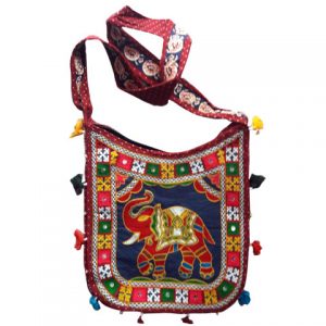 Handmade Embroidered Sling Bag (Maroon)