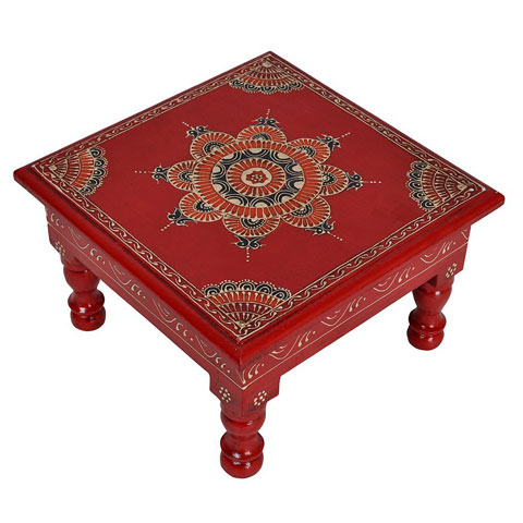 Indian Bajot Wooden Footstool