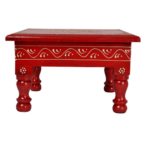 Indian Bajot Wooden Footstool