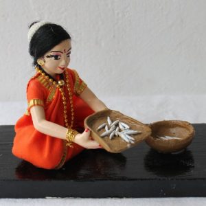 Doll-Indian Woman Working in Kitchen