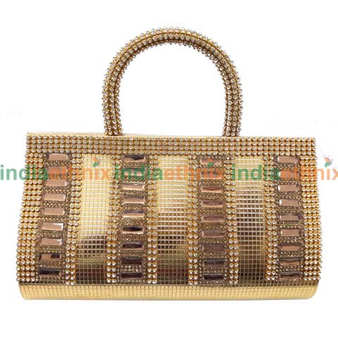 Designer Gold Toned Women Clutch