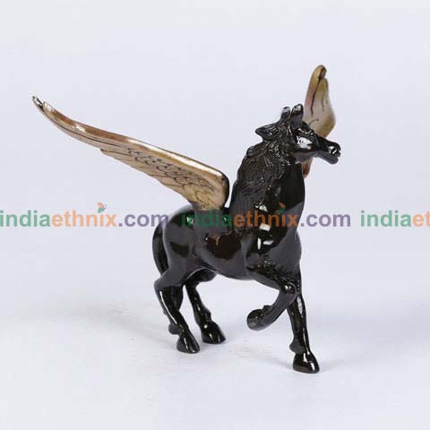 Black Brass Flying Angel Horse