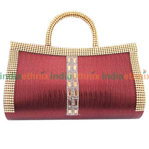 Designer Maroon Toned Women Clutch